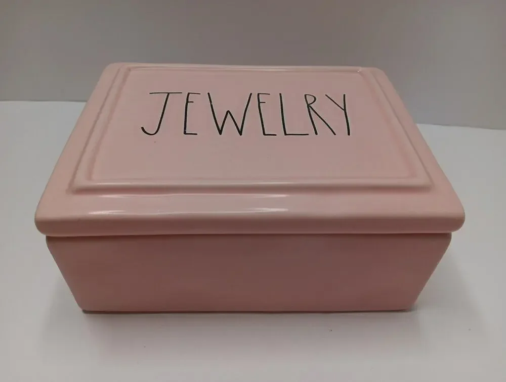 Rae Dunn Ceramic Jewlery Box Light Pink See Description